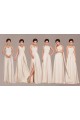 A-Line Long Pink Chiffon Bridesmaid Dresses/Evening Dresses BD010542