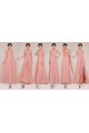 A-Line Long Pink Chiffon Bridesmaid Dresses/Evening Dresses BD010542