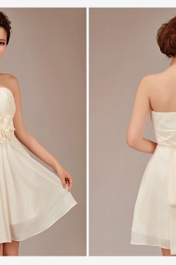 A-Line Strapless Short Chiffon Bridesmaid Dresses/Evening Dresses BD010545