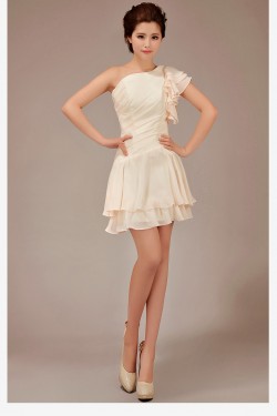 A-Line One-Shoulder Short Chiffon Bridesmaid Dresses/Evening Dresses BD010546
