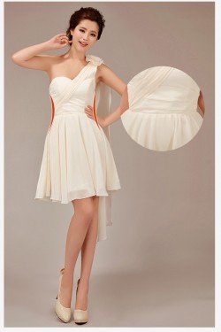 A-Line One-Shoulder Short Chiffon Bridesmaid Dresses/Evening Dresses BD010548