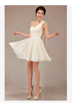 A-Line One-Shoulder Short Chiffon Bridesmaid Dresses/Evening Dresses BD010548