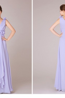 A-Line V-Neck Long Chiffon Bridesmaid Dresses/Evening Dresses BD010551