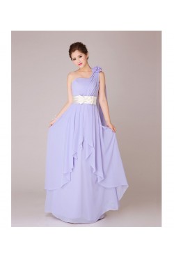 A-Line One-Shoulder Long Chiffon Bridesmaid Dresses/Evening Dresses BD010553