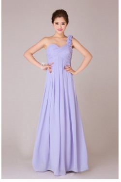 Empire One-Shoulder Long Chiffon Bridesmaid Dresses/Evening Dresses/Maternity Dresses BD010555