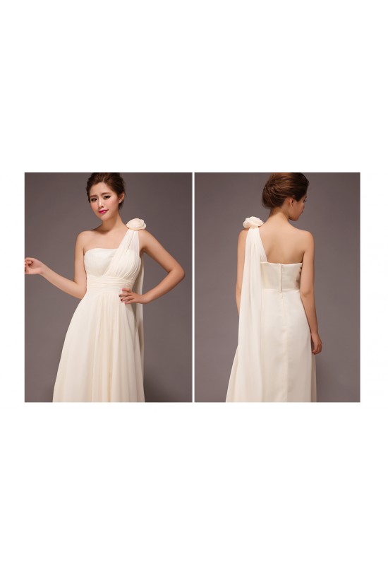 A-Line One-Shoulder Long Chiffon Bridesmaid Dresses/Evening Dresses BD010557 A-Line One-Shoulder Long Chiffon Bridesmaid Dresses/Evening Dresses BD010557