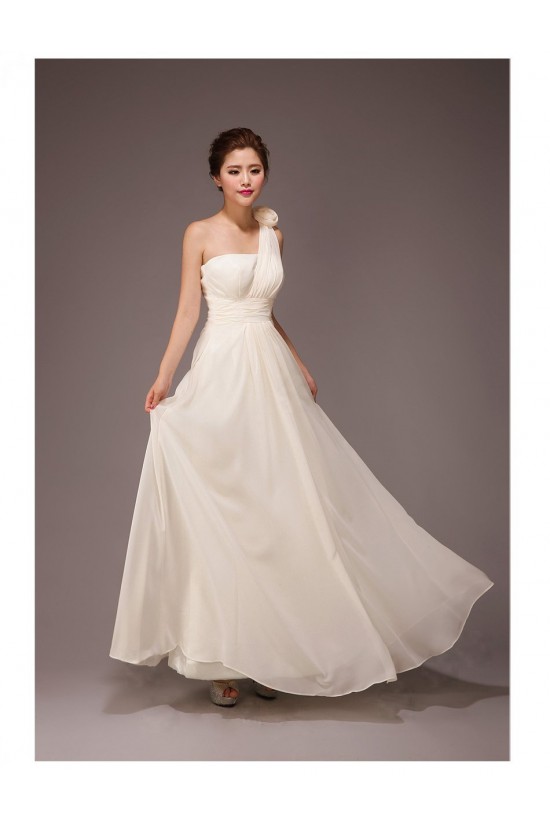 A-Line One-Shoulder Long Chiffon Bridesmaid Dresses/Evening Dresses BD010557 A-Line One-Shoulder Long Chiffon Bridesmaid Dresses/Evening Dresses BD010557