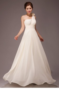A-Line One-Shoulder Long Chiffon Bridesmaid Dresses/Evening Dresses BD010557