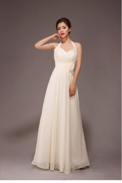 A-Line Halter Long Chiffon Bridesmaid Dresses/Evening Dresses BD010559
