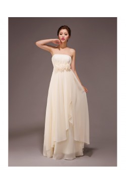 A-Line Strapless Long Chiffon Bridesmaid Dresses/Evening Dresses BD010560
