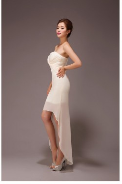 High Low Strapless Chiffon Bridesmaid Dresses/Evening Dresses BD010561