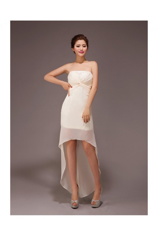 High Low Strapless Chiffon Bridesmaid Dresses/Evening Dresses BD010561