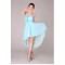 High Low Strapless Short Blue Chiffon Bridesmaid Dresses/Evening Dresses BD010566
