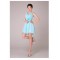 A-Line V-Neck Short Blue Chiffon Bridesmaid Dresses/Evening Dresses BD010568