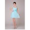 A-Line Off-The-Shoulder Short Blue Chiffon Bridesmaid Dresses/Evening Dresses BD010570