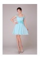 A-Line Off-The-Shoulder Short Blue Chiffon Bridesmaid Dresses/Evening Dresses BD010570