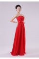 A-Line Strapless Long Red Chiffon Bridesmaid Dresses/Evening Dresses BD010572