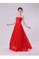 A-Line Strapless Long Red Chiffon Bridesmaid Dresses/Evening Dresses BD010572