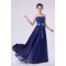A-Line Strapless Long Royal Blue Chiffon Bridesmaid Dresses/Evening Dresses BD010575