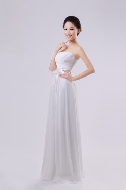 A-Line Strapless Long Chiffon Bridesmaid Dresses/Evening Dresses BD010577