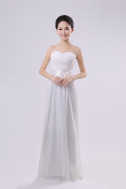 A-Line Strapless Long Chiffon Bridesmaid Dresses/Evening Dresses BD010577