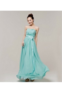 A-Line Strapless Long Chiffon Bridesmaid Dresses/Evening Dresses BD010579
