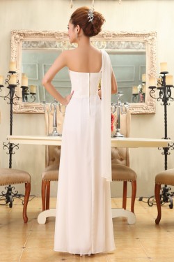 A-Line One-Shoulder Beaded Long Chiffon Bridesmaid Dresses/Evening Dresses BD010580