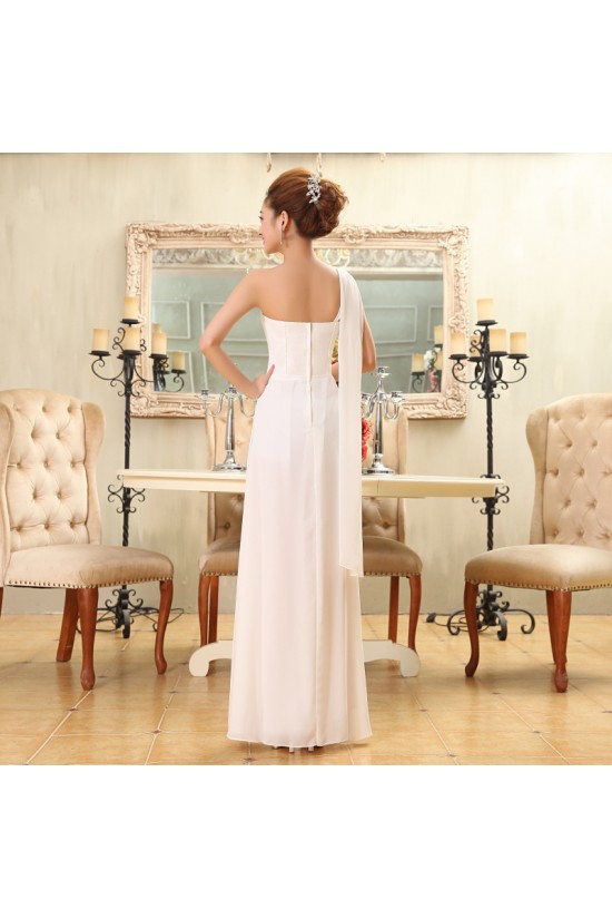 A-Line One-Shoulder Beaded Long Chiffon Bridesmaid Dresses/Evening Dresses BD010580 A-Line One-Shoulder Beaded Long Chiffon Bridesmaid Dresses/Evening Dresses BD010580