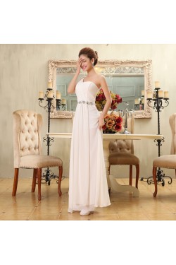 A-Line One-Shoulder Beaded Long Chiffon Bridesmaid Dresses/Evening Dresses BD010580
