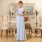 A-Line One-Shoulder Beaded Long Blue Chiffon Bridesmaid Dresses/Evening Dresses BD010581