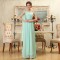 A-Line One-Shoulder Beaded Long Green Chiffon Bridesmaid Dresses/Evening Dresses BD010582