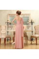 A-Line One-Shoulder Beaded Long Pink Chiffon Bridesmaid Dresses/Evening Dresses BD010585 A-Line One-Shoulder Beaded Long Pink Chiffon Bridesmaid Dresses/Evening Dresses BD010585