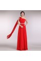 A-Line One-Shoulder Beaded Long Red Chiffon Bridesmaid Dresses/Evening Dresses BD010586 A-Line One-Shoulder Beaded Long Red Chiffon Bridesmaid Dresses/Evening Dresses BD010586