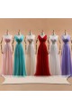 A-Line V-Neck Long Red Chiffon Bridesmaid Dresses/Evening Dresses BD010588