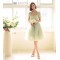 Short Cap-Sleeve Tulle Green Bridesmaid Dresses/Evening Dresses BD010590