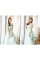 Short Cap-Sleeve Tulle Blue Bridesmaid Dresses/Evening Dresses BD010592