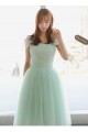 Short Cap-Sleeve Tulle Blue Bridesmaid Dresses/Evening Dresses BD010592 Short Cap-Sleeve Tulle Blue Bridesmaid Dresses/Evening Dresses BD010592
