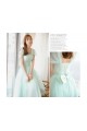 Short Cap-Sleeve Tulle Blue Bridesmaid Dresses/Evening Dresses BD010592