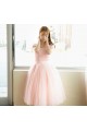 Short Cap-Sleeve Tulle Pink Bridesmaid Dresses/Evening Dresses BD010593 Short Cap-Sleeve Tulle Pink Bridesmaid Dresses/Evening Dresses BD010593