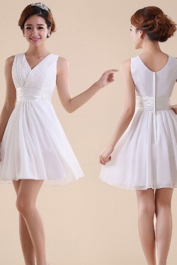 A-Line V-Neck Short Chiffon Bridesmaid Dresses/Evening Dresses BD010595