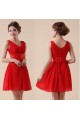 A-Line V-Neck Short Chiffon Bridesmaid Dresses/Evening Dresses BD010595