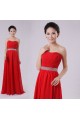 A-Line Strapless Long Red Chiffon Bridesmaid Dresses/Evening Dresses BD010601