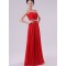 A-Line Strapless Long Red Chiffon Bridesmaid Dresses/Evening Dresses BD010601