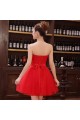 A-Line Strapless Short Red Tulle and Lace Bridesmaid Dresses/Evening Dresses BD010604 A-Line Strapless Short Red Tulle and Lace Bridesmaid Dresses/Evening Dresses BD010604