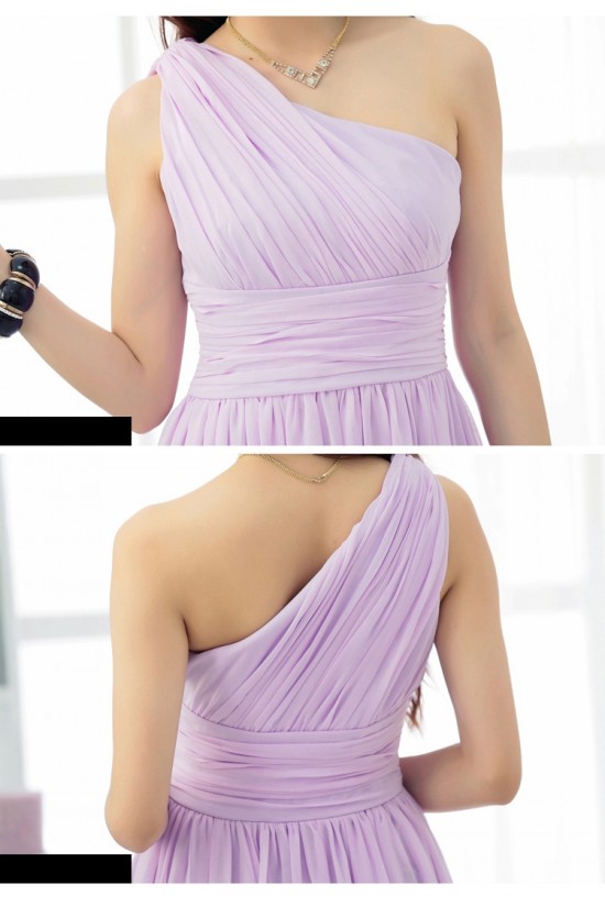 A-Line One-Shoulder Long Chiffon Bridesmaid Dresses/Evening Dresses BD010606