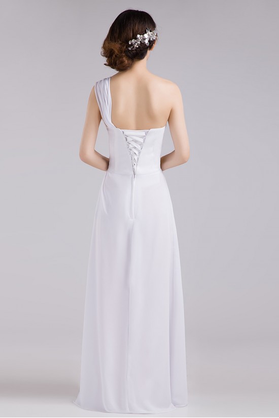 A-Line One-Shoulder Long Chiffon Bridesmaid Dresses/Evening Dresses BD010607