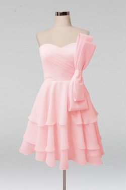 A-Line Short Pink Bridesmaid Dresses/Evening Dresses BD010609