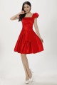 A-Line Short Red Satin Bridesmaid Dresses/Evening Dresses BD010611