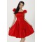 A-Line Short Red Satin Bridesmaid Dresses/Evening Dresses BD010611