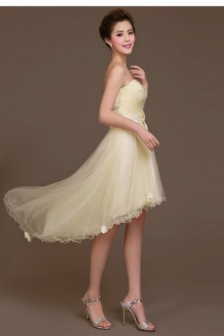 High Low Strapless Tulle Bridesmaid Dresses/Evening Dresses BD010615